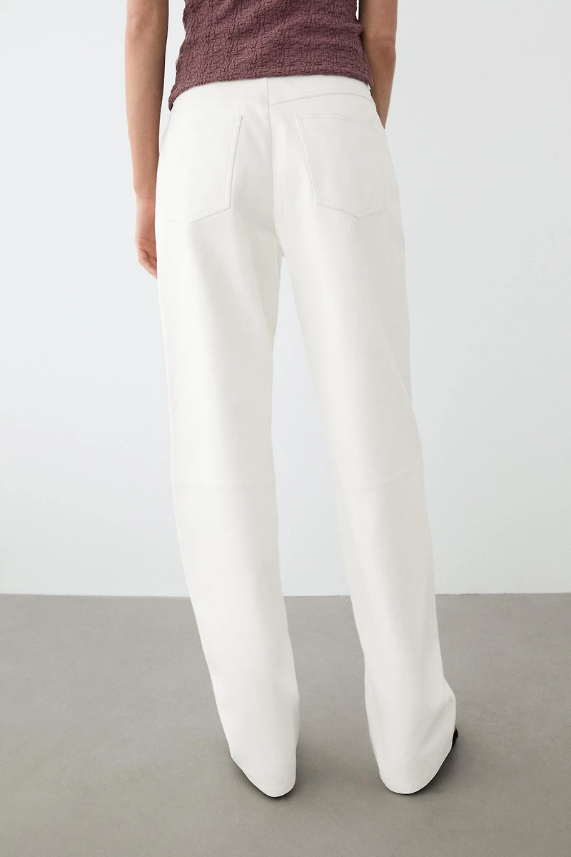 Straight-leg leather pants