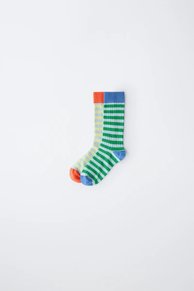 TWO-PACK OF STRIPED TALL SOCKS