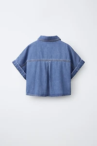 KNOTTED DENIM SHIRT