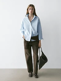 Raglan sleeve poplin shirt