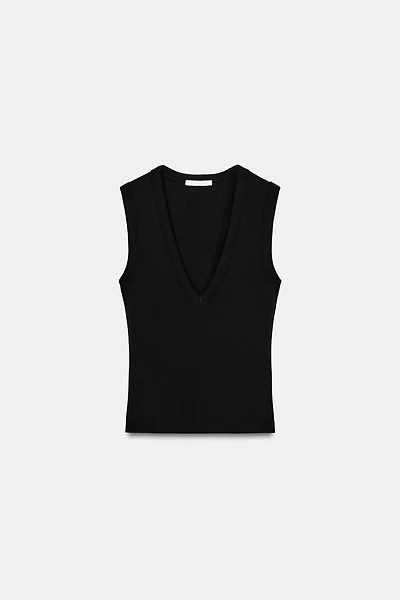 COTTON V-NECK T-SHIRT