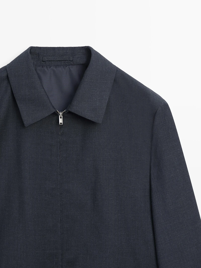 Blouson pied-de-poule laine