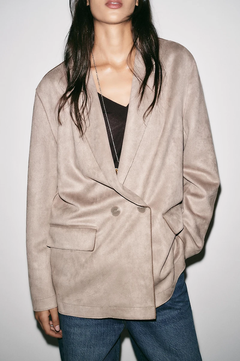 FAUX SUEDE BLAZER
