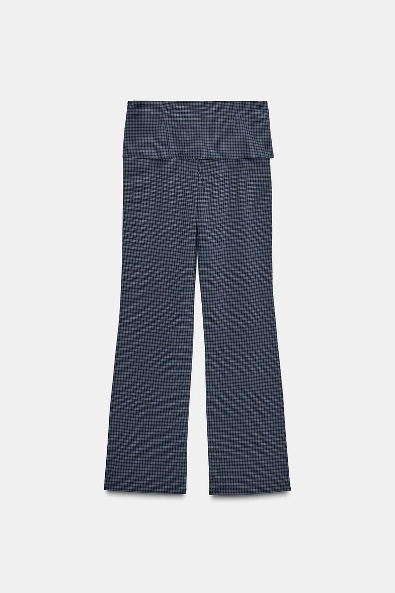 CHECK BELTED PANTS