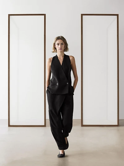 Gilet croisé avec boutons