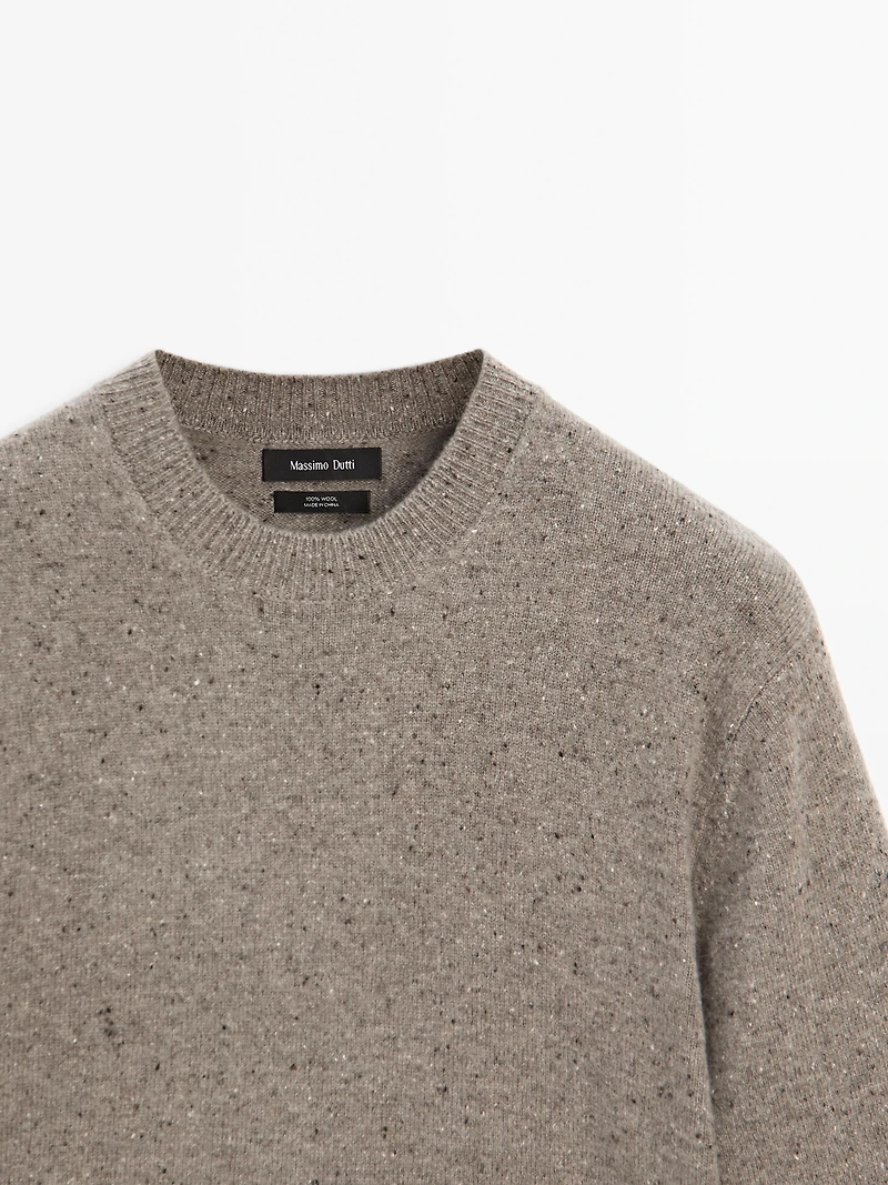 Pull en maille 100 % laine à col rond
