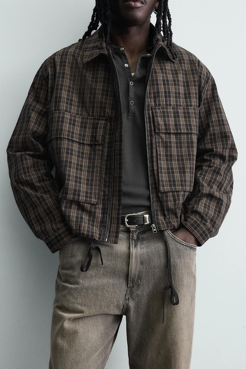 PLAID CROPPED FIT OVERSHIRT