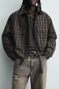 PLAID CROPPED FIT OVERSHIRT
