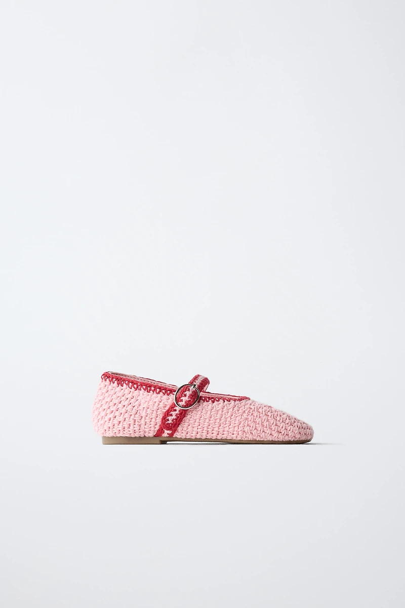 CROCHET EFFECT BALLET FLATS