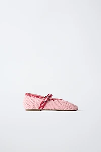 CROCHET EFFECT BALLET FLATS