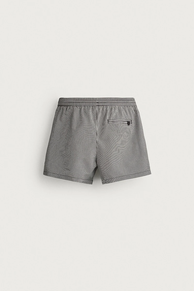 SEERSUCKER MID-LENGTH SWIMSUIT