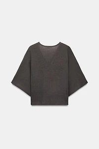 LINEN BLEND V-NECK T-SHIRT