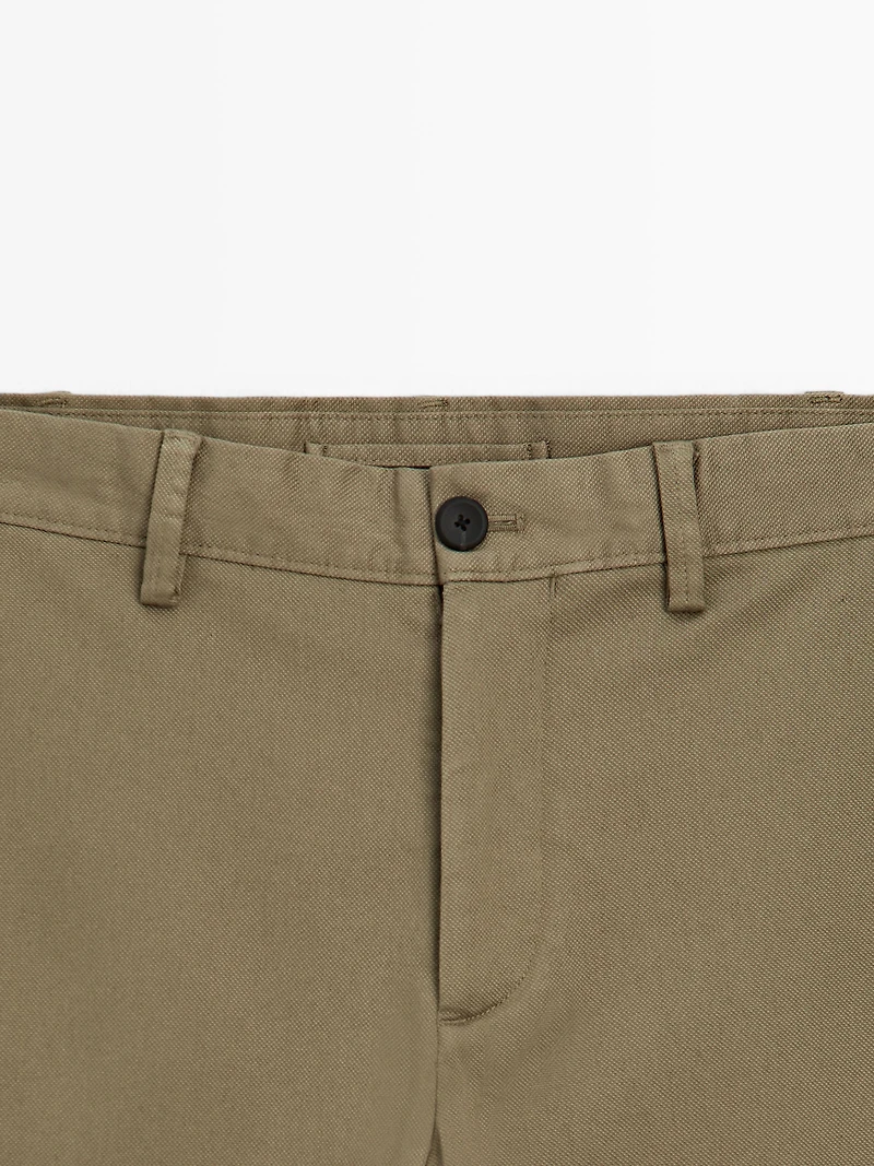 Slim fit textured trousers