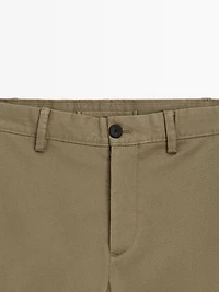 Slim fit textured trousers