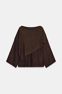 METALLIC THREAD CAPE JUMPER