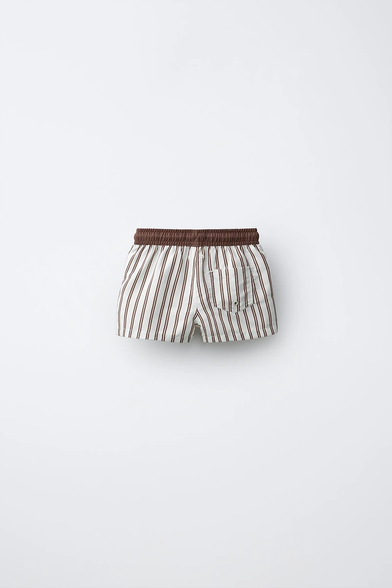 1-6 YEARS/ STRIPED SWIM SHORTS