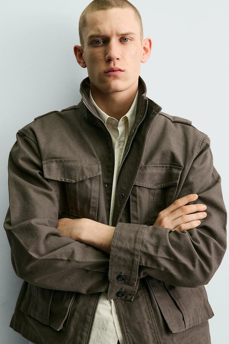 BOXY FIT COTTON CANVAS JACKET