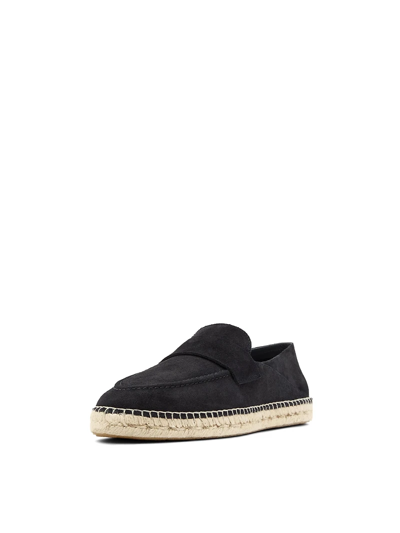 Split leather espadrilles with piece detail