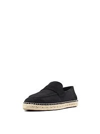 Split leather espadrilles with piece detail