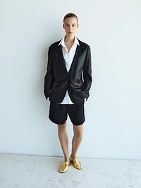 Gold penny loafers