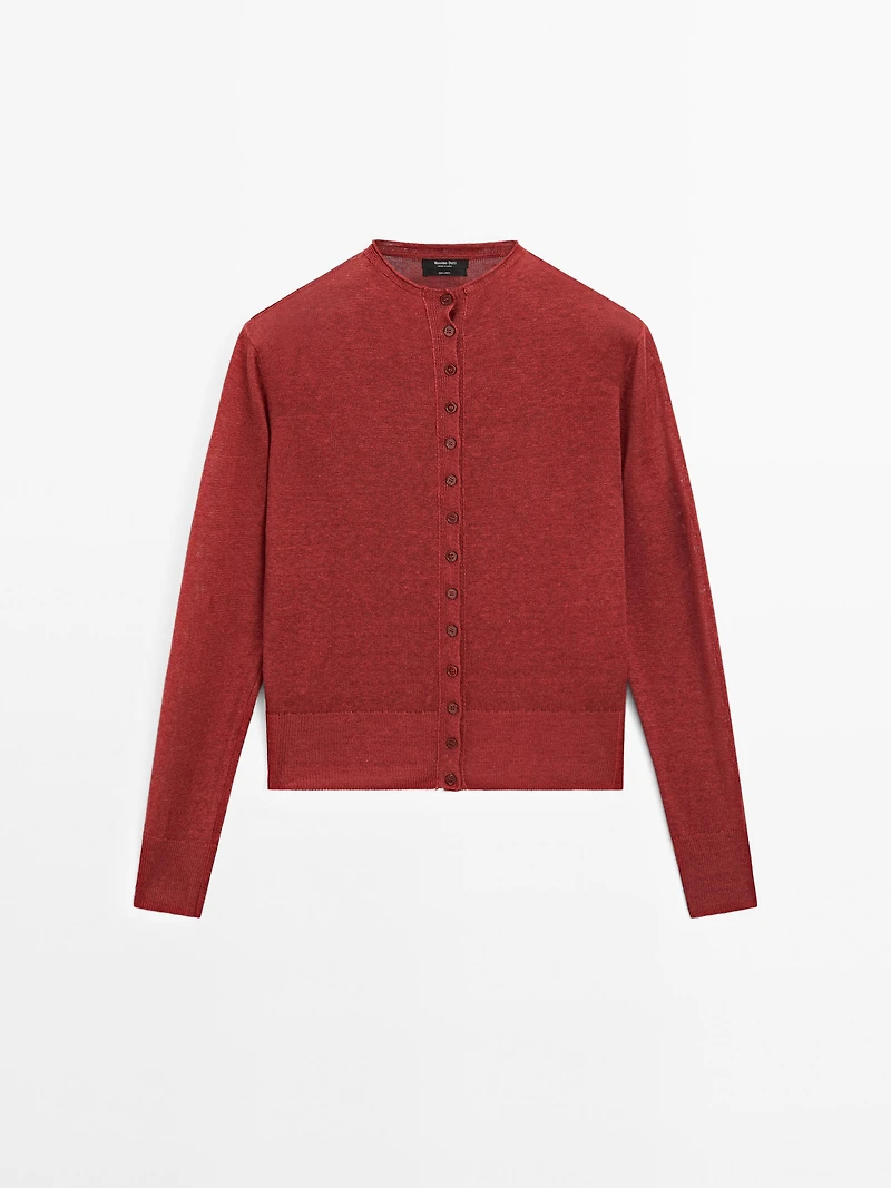 100% linen long sleeve cardigan