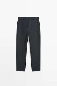 Straight-leg linen pants