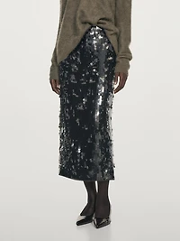 Midi skirt with sequins