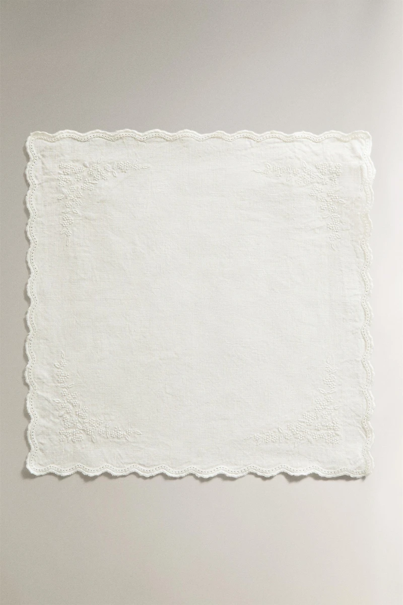 PACK OF EMBROIDERED FADED LINEN HAND TOWELS (PACK OF 2)