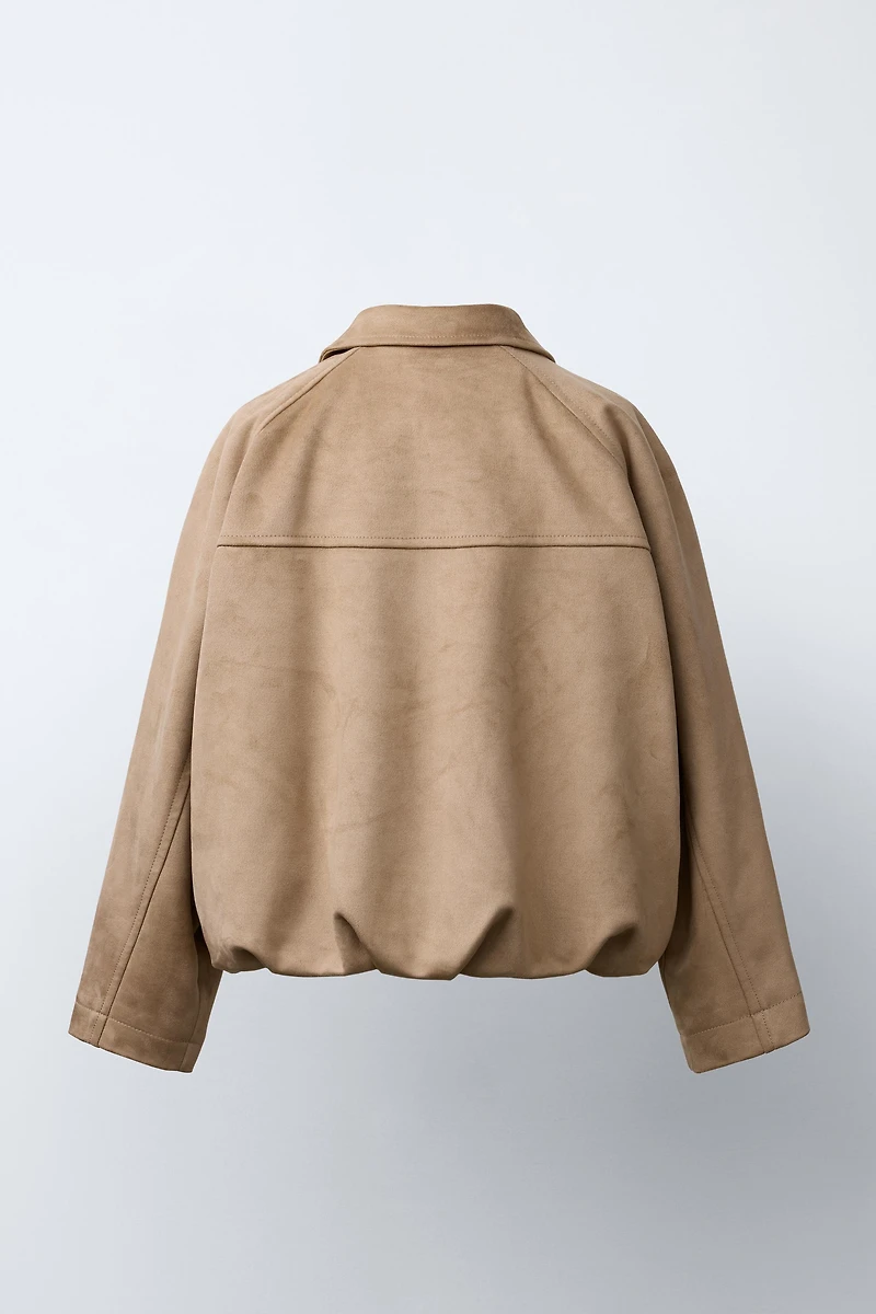 FAUX SUEDE BALLOON JACKET