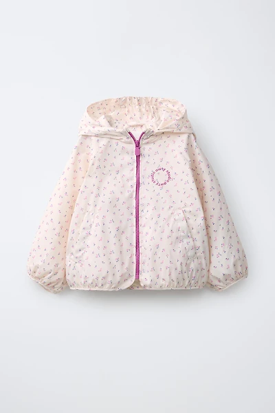 WATER REPELLENT LIGHTWEIGHT FLORAL RAINCOAT