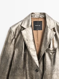 Metallic nappa leather blazer