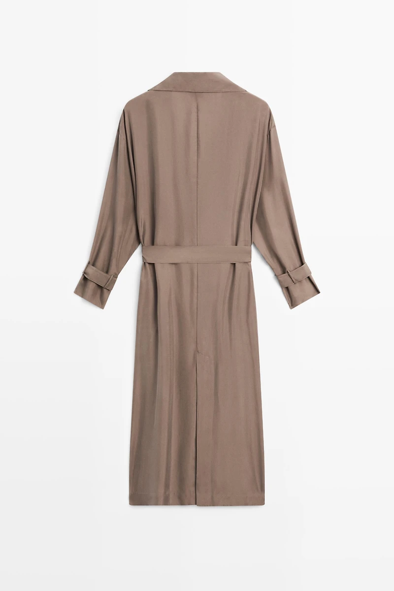 Draped neckline trench dress - STUDIO