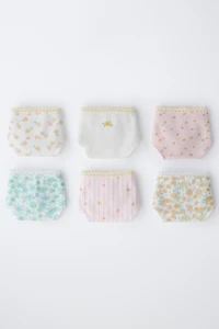 AGES 6-14 / SIX-PACK OF FLORAL UNDERWEAR