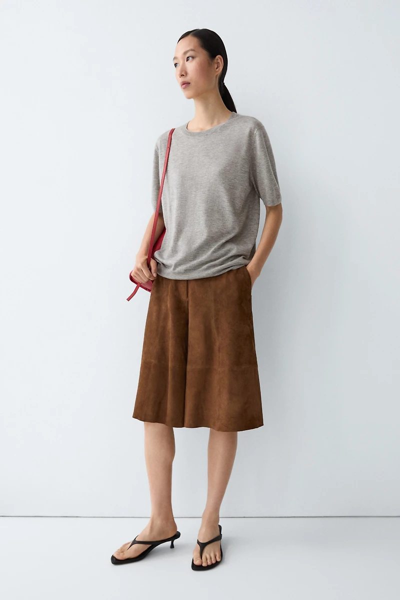 Pull en maille fine à manches courtes