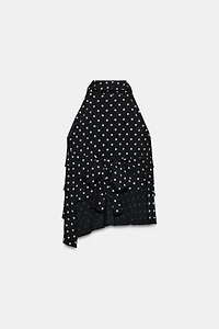 POLKA DOT RUFFLE HALTER TOP