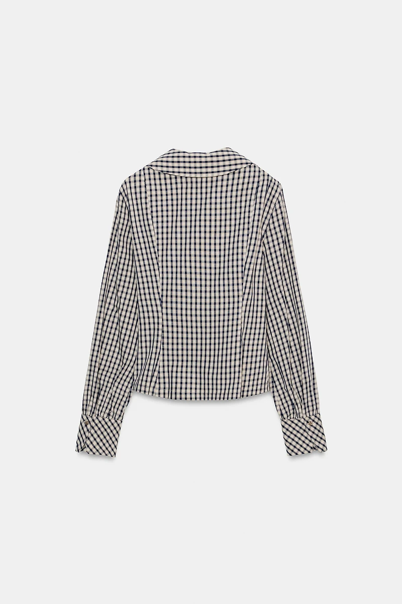PLAID PETER PAN COLLAR SHIRT