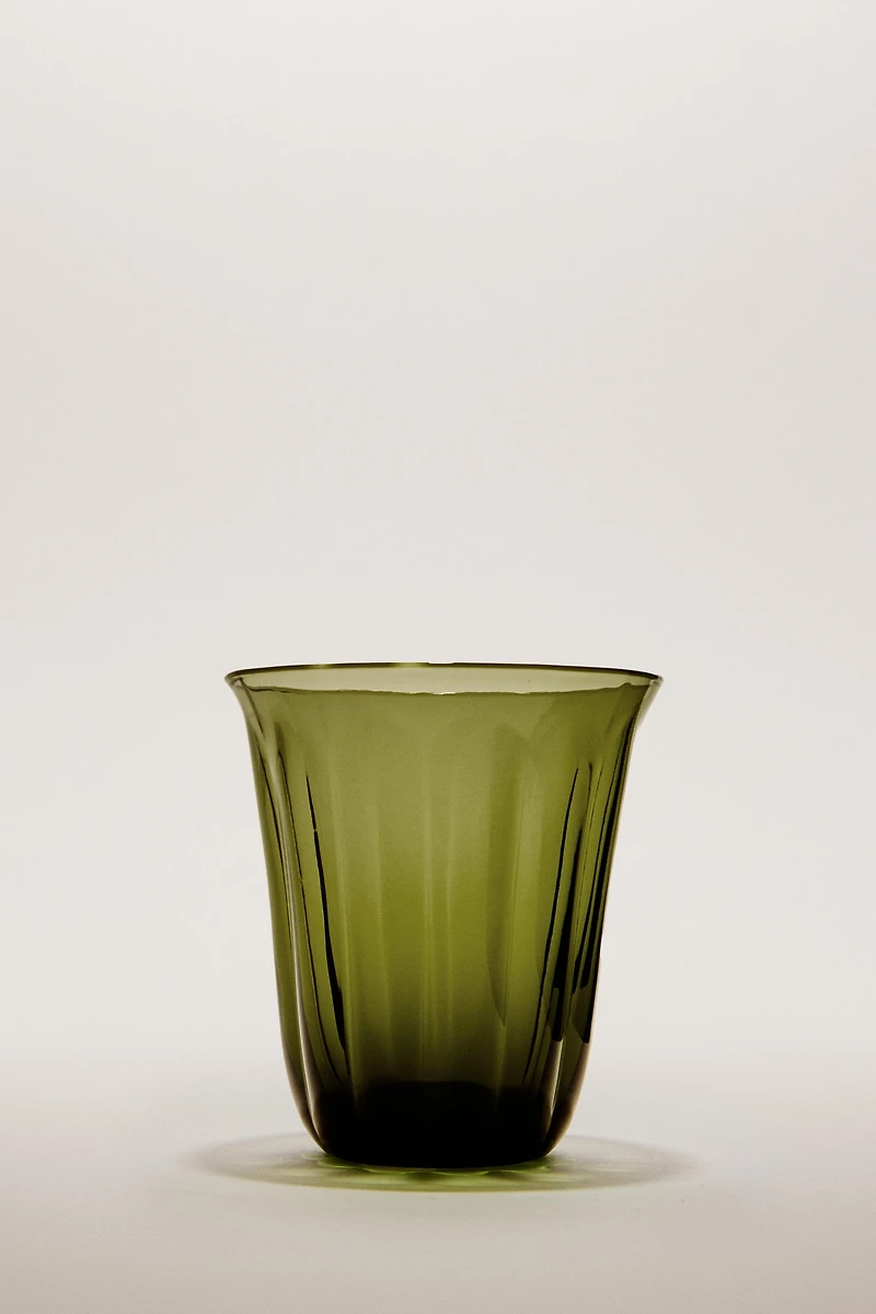 CHRISTMAS GLASS TUMBLER WITH A RAISED DESIGN