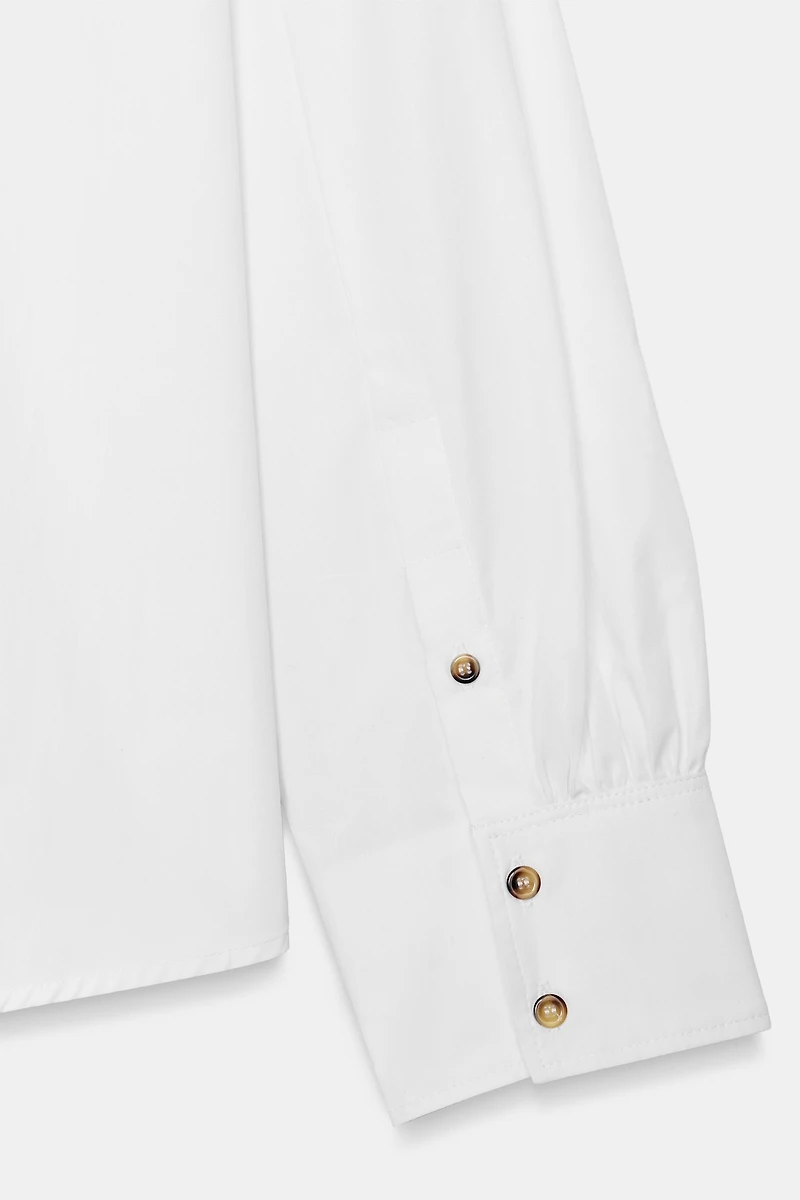 POPLIN SHIRT WITH CONTRAST BUTTONS