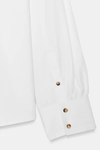 POPLIN SHIRT WITH CONTRAST BUTTONS