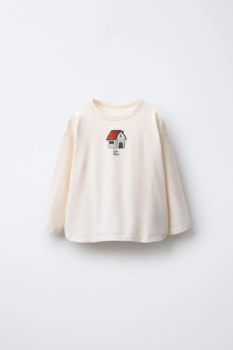 EMBROIDERED HOUSE T-SHIRT