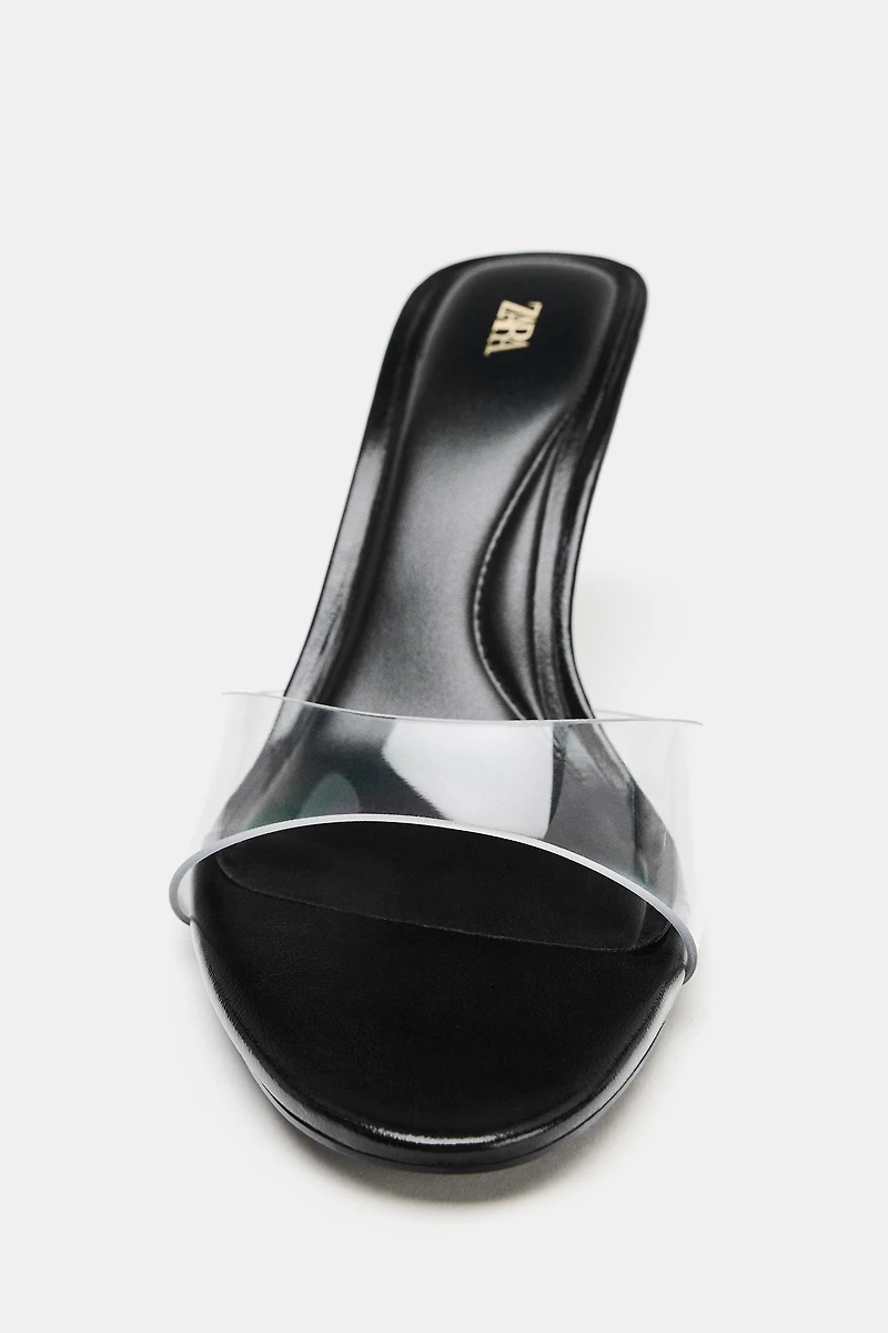 VINYL HEELED SANDALS