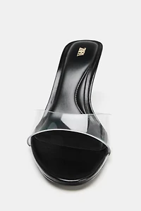 VINYL HEELED SANDALS