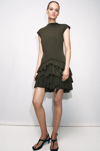 RUFFLED SHORT DRESS