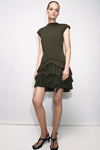RUFFLED SHORT DRESS