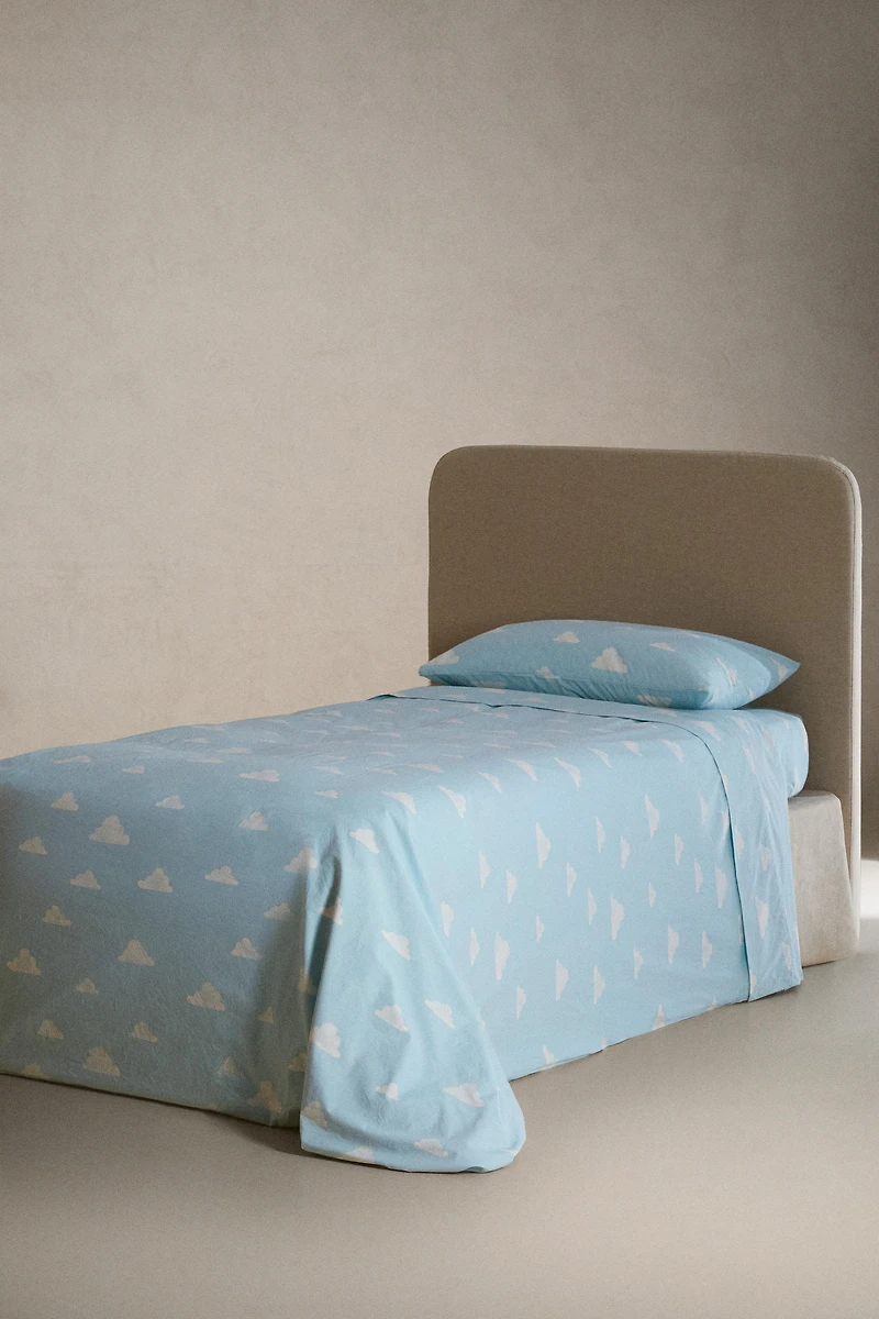 DRAP DE DESSUS ENFANT IMPRIMÉ NUAGES
