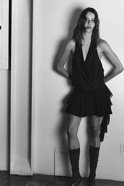 DRAPED HALTER TOP