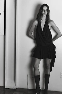 DRAPED HALTER TOP