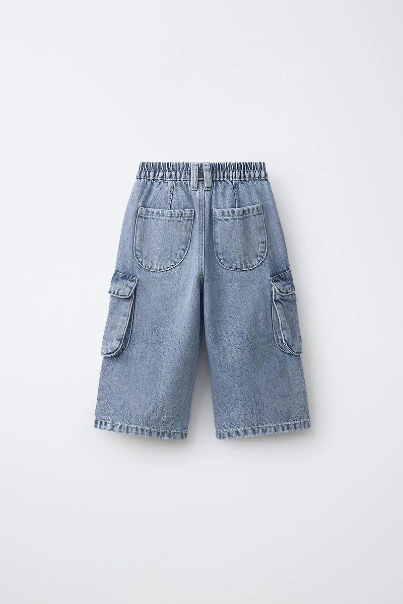 CARGO BALLOON JEANS WITH LABEL