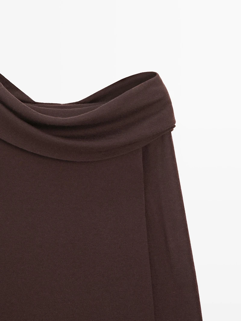 Pull épaules dénudées en maille de laine mélangée