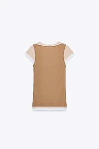 T-SHIRT SUPERPOSITION CONTRASTE